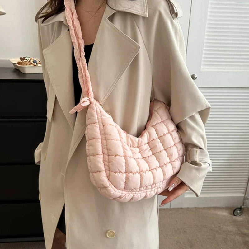 Fashionable and Durable Pleated Single Shoulder Bag Crossbody Sling Bags