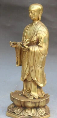 Fast shipping Buddhism Bronze Tang Seng San Zang Ksitigarbha Boddhisattva Buddha Statue