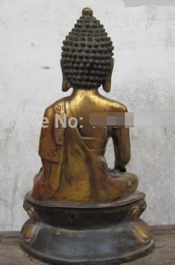 Fast shipping Tibet Folk Fane classic Bronze Gild Ru Lai Tathagata Sakyamuni Buddha Statue