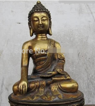 Fast shipping Tibet Folk Fane classic Bronze Gild Ru Lai Tathagata Sakyamuni Buddha Statue