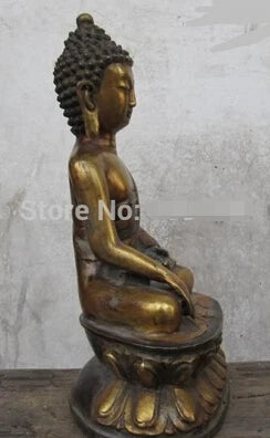 Fast shipping Tibet Folk Fane classic Bronze Gild Ru Lai Tathagata Sakyamuni Buddha Statue