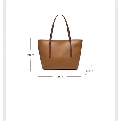 Featured Cowhide 2024 New Leather Women's Tote High-end Commuter Shoulder Large Capacity Ladies Bag Fashion Handbag