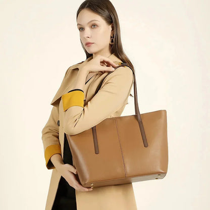 Featured Cowhide 2024 New Leather Women's Tote High-end Commuter Shoulder Large Capacity Ladies Bag Fashion Handbag