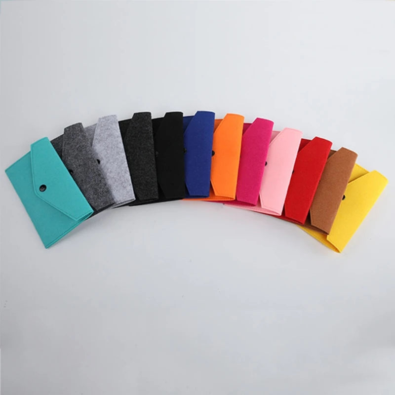 Felt Coin Wallet Women Men Purse Change Bag ID Credit Card Holder