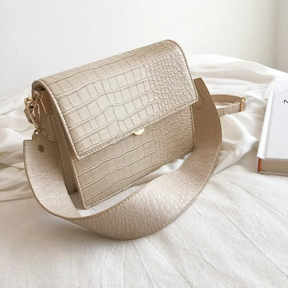 Female 2020 New Fashion Designer Luxury Broadband Square Sling Bag Western Style All-match Stone Pattern Shoulder/Crossbody Bag