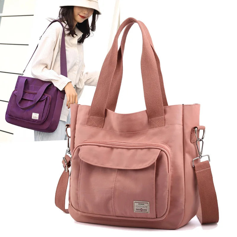 Female Bag Shoppers Simple Fashion Zipper Handbags Shoulder Waterproof Large Capacity Tote Bags 2024 Women's Crossbody