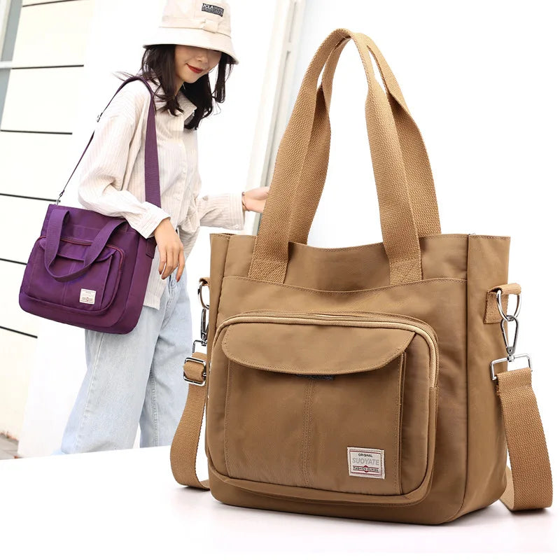 Female Bag Shoppers Simple Fashion Zipper Handbags Shoulder Waterproof Large Capacity Tote Bags 2024 Women's Crossbody