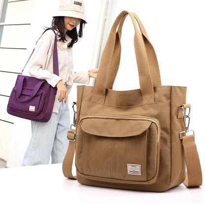 Female Bag Shoppers Simple Fashion Zipper Handbags Shoulder Waterproof Large Capacity Tote Bags 2024 Women's Crossbody