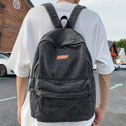 Female Canvas Vintage College Backpack Women Laptop Denim School Bag Fashion Girl Travel Book Backpack Ladies Leisure Kawaii Bag
