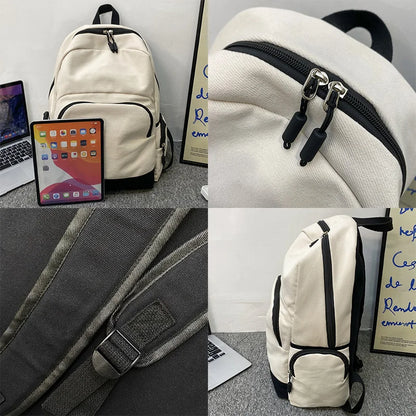 Female Canvas Vintage Laptop Student Bag  Lady Kawaii College Backpack Trendy Women School Bag Girl Cute Travel Backpack Fashion