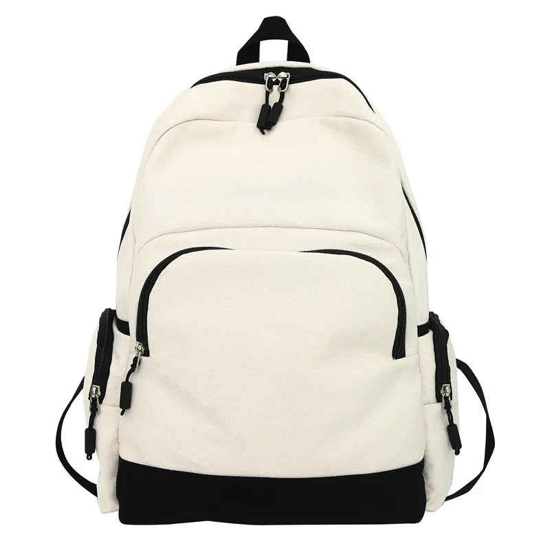 Female Canvas Vintage Laptop Student Bag  Lady Kawaii College Backpack Trendy Women School Bag Girl Cute Travel Backpack Fashion