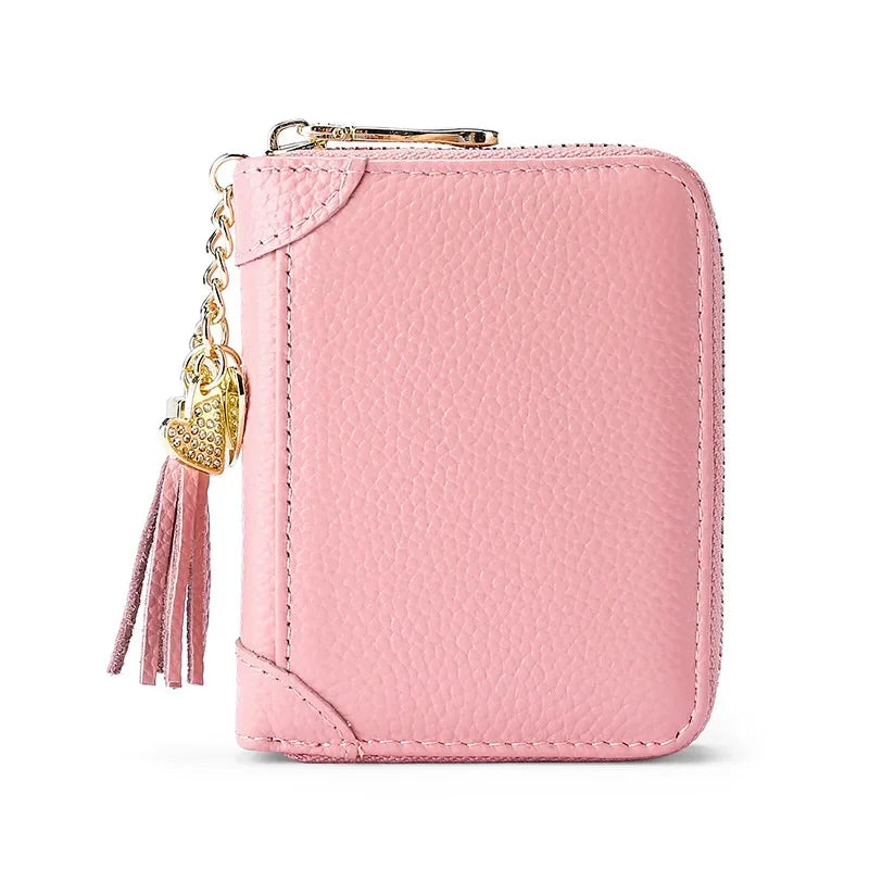 Female Cardholder Genuine Leather Credit Card Men Travel Passport Long Wallets Purse Black Women Business ID Holder