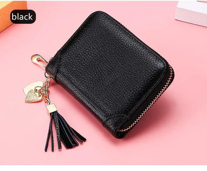 Female Cardholder Genuine Leather Credit Card Men Travel Passport Long Wallets Purse Black Women Business ID Holder