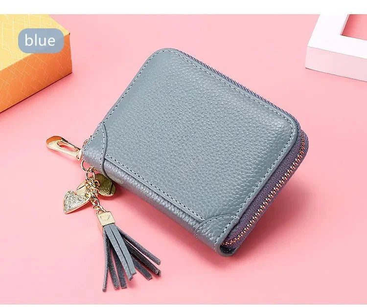 Female Cardholder Genuine Leather Credit Card Men Travel Passport Long Wallets Purse Black Women Business ID Holder