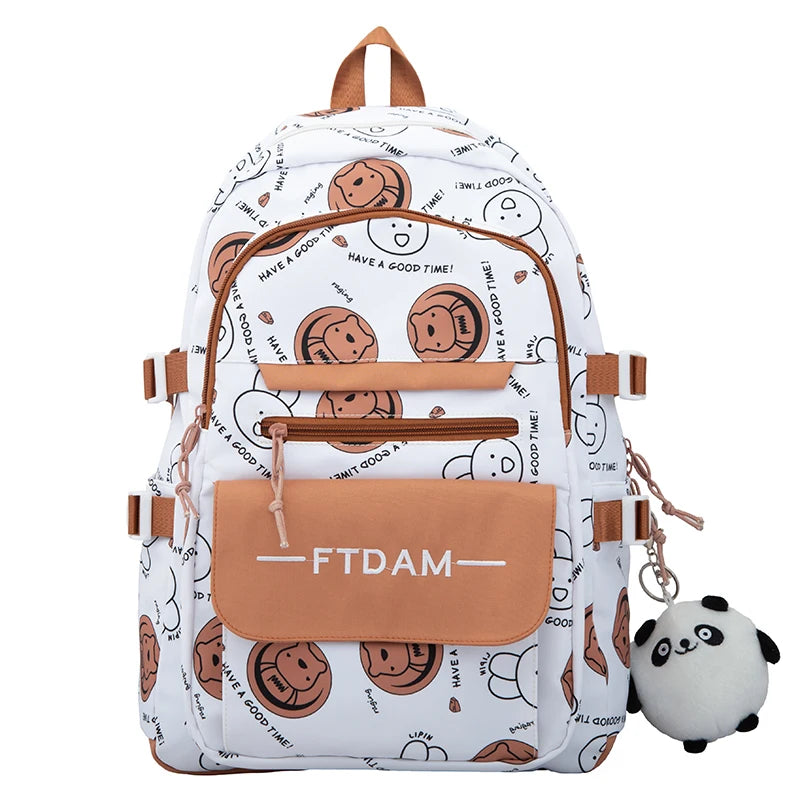 Female Cartoon Print Backpack