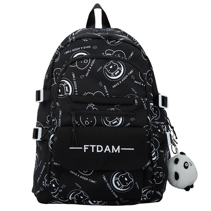 Female Cartoon Print Bag Girl Book Laptop Backpack Women Leisure Harajuku School Bag Ladies Cute Travel College Backpack Fashion