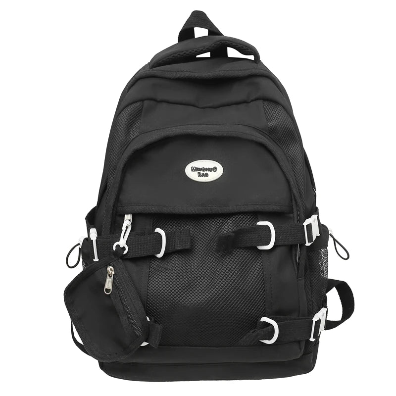 Female Coin Purse Net TravelSchool Bag Women Kawaii Nylon Mesh Laptop Book Bag Cool Fashion Ladies Student College Backpack Girl