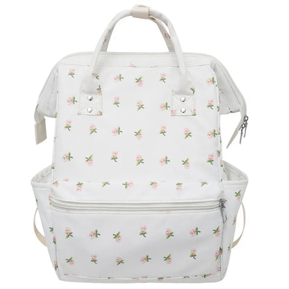 Female Cute Floral Printing Nylon University Backpack Women Laptop School Bag Girl Leisure College Fashion Lady Travel Book Bags