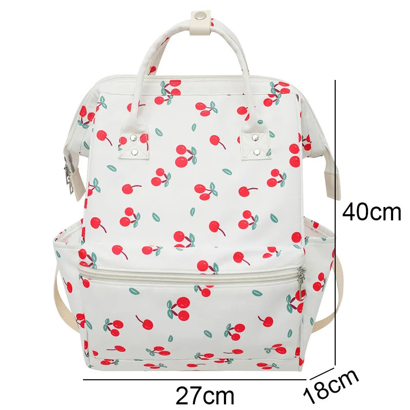 Female Cute Floral Printing Nylon University Backpack Women Laptop School Bag Girl Leisure College Fashion Lady Travel Book Bags