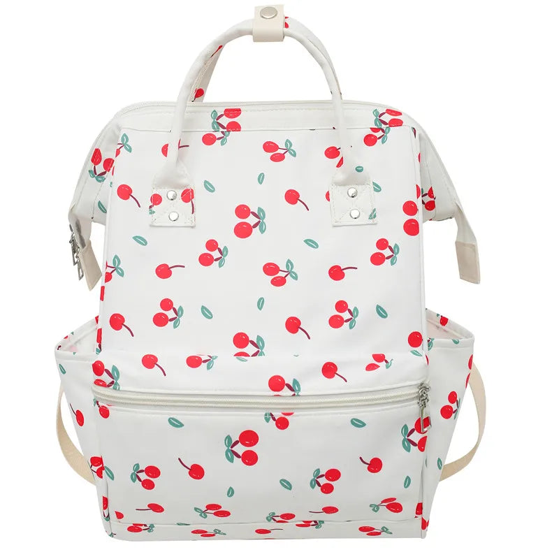 Female Cute Floral Printing Nylon University Backpack