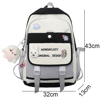 Female Cute Purple College Backpack Girl Travel Harajuku School Bag Laptop Ladies Kawaii Backpack Fashion Women Book Bags Trendy