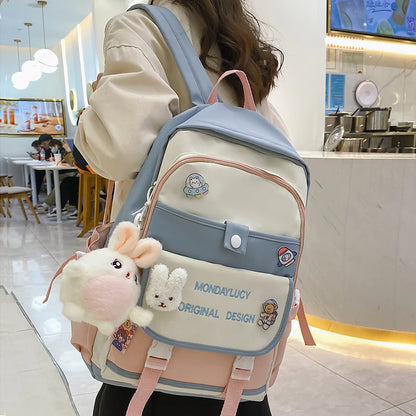 Female Cute Purple College Backpack Girl Travel Harajuku School Bag Laptop Ladies Kawaii Backpack Fashion Women Book Bags Trendy
