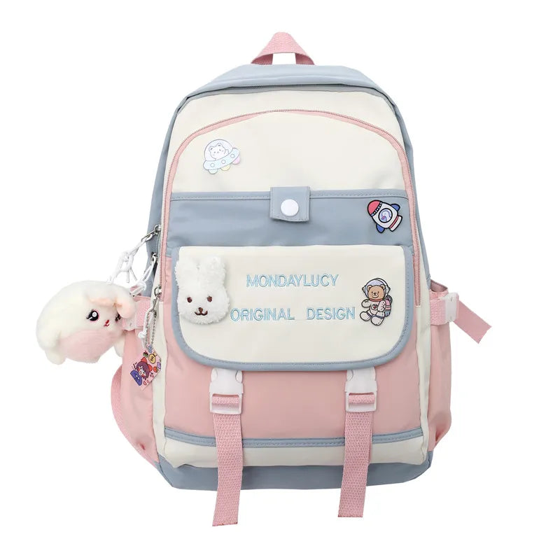 Female Cute Purple College Backpack Girl Travel Harajuku School Bag Laptop Ladies Kawaii Backpack Fashion Women Book Bags Trendy