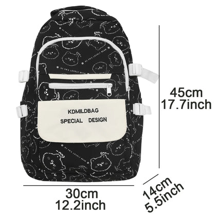 Female Cute Red Waterproof Nylon Laptop College Backpack Women Travel Student School Bag Girl Kawaii Trendy BookBag Lady Fashion