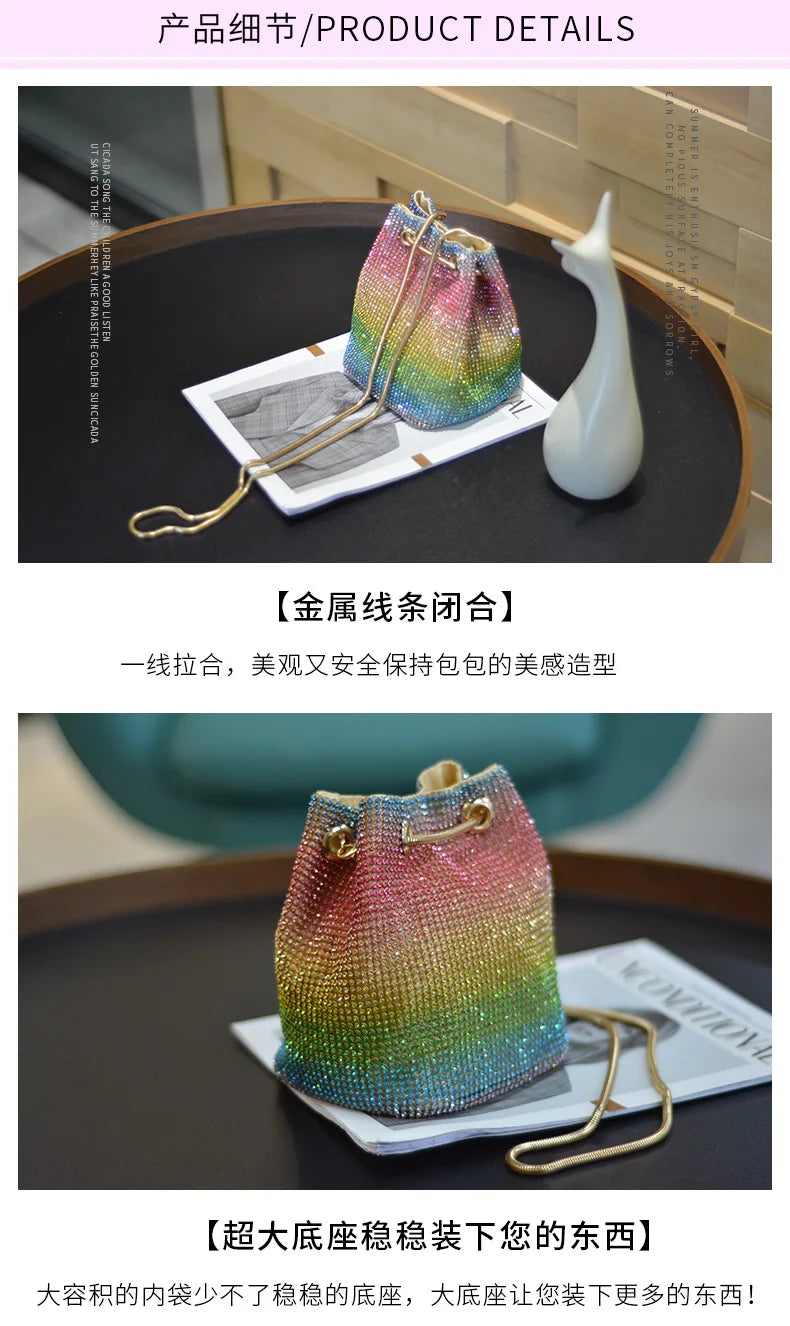 Female Diamonds Evening Bag Clutch Bags Women Luxury Pearl Beaded Metallic Handbags Ladies Wedding Party Purse Clutches Bags