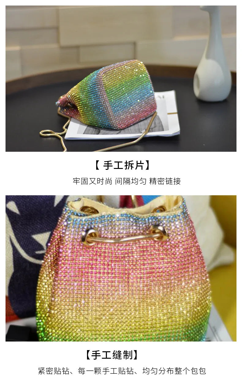 Female Diamonds Evening Bag Clutch Bags Women Luxury Pearl Beaded Metallic Handbags Ladies Wedding Party Purse Clutches Bags