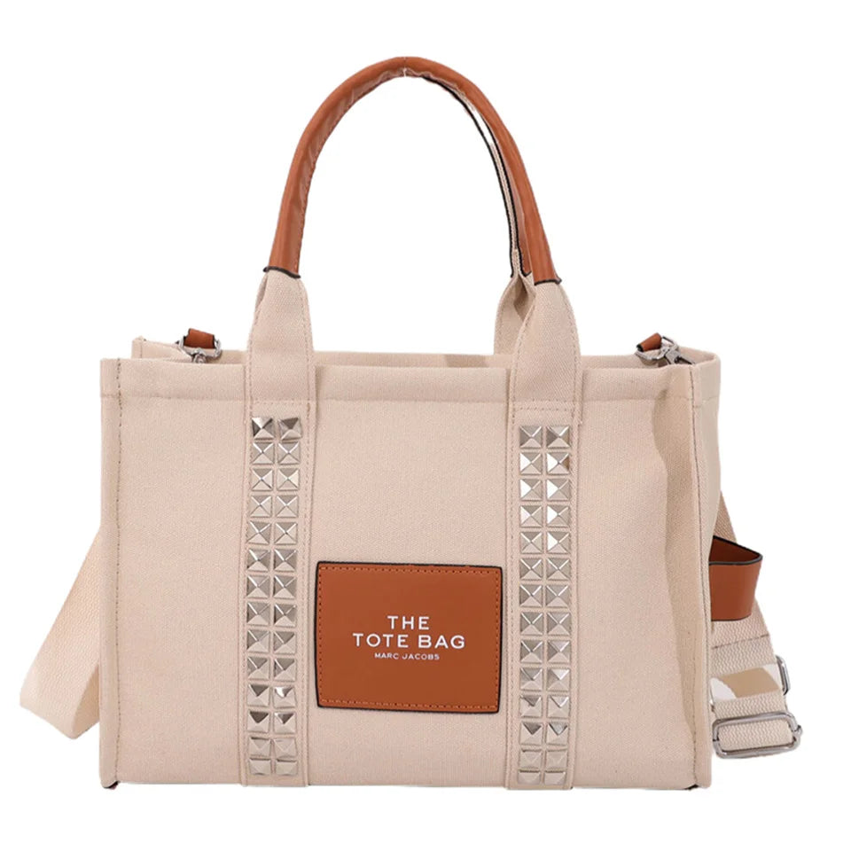 Female Fashion Canvas Crossbody Bag Women Senior Retro High Capacity Shoulder Bag Ladies Exquisite Versatile Shopping Travel Bag