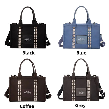 Female Fashion Canvas Crossbody Bag Women Senior Retro High Capacity Shoulder Bag Ladies Exquisite Versatile Shopping Travel Bag