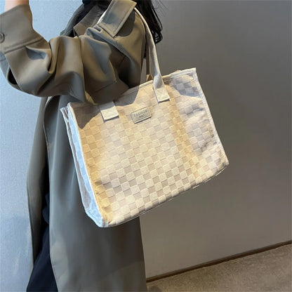 Female Fashion Canvas Shoulder Bags Women Retro Versatile Large-Capacity Handbags Ladies Simplicity Luxury Shopping Travel Bags