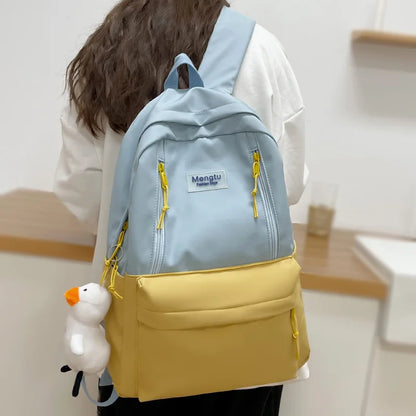 Female Fashion Waterproof College Backpack New Trendy Women Nylon Laptop School Bag Cool Leisure Lady Cute Girl Travel Book Bags
