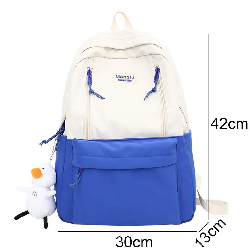 Female Fashion Waterproof College Backpack New Trendy Women Nylon Laptop School Bag Cool Leisure Lady Cute Girl Travel Book Bags