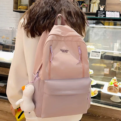 Female Fashion Waterproof College Backpack New Trendy Women Nylon Laptop School Bag Cool Leisure Lady Cute Girl Travel Book Bags