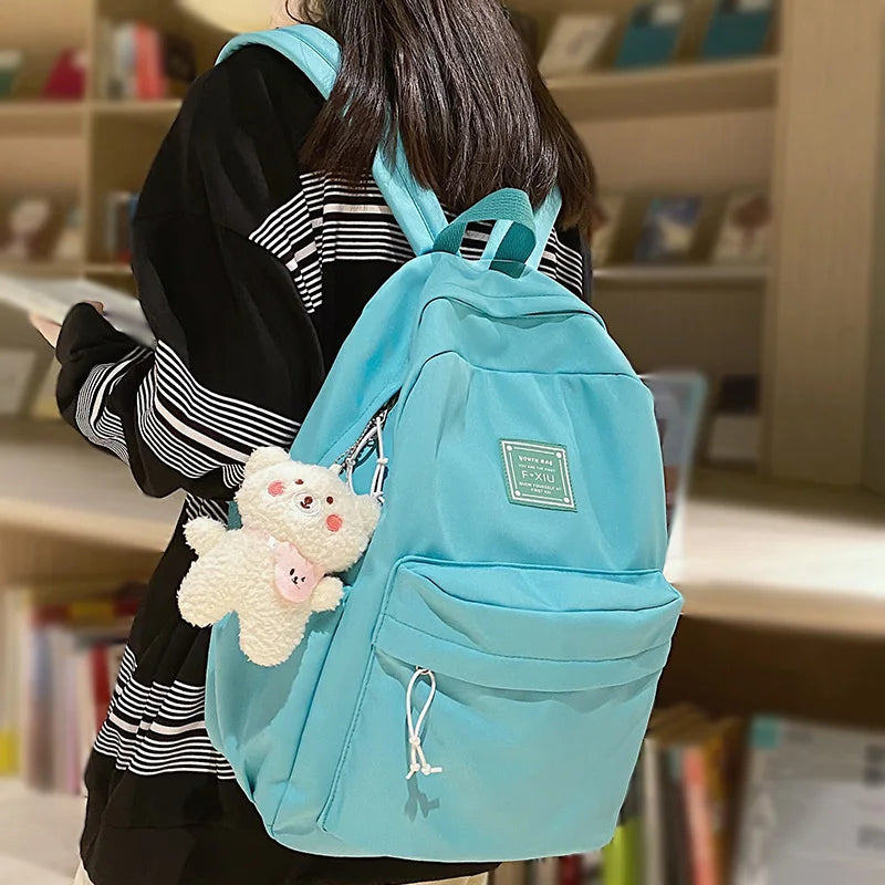 Female Fashion Waterproof Kawaii Backpack Trendy Women Laptop School Bag College Cool Lady Student Backpack Cute Girl Travel Bag