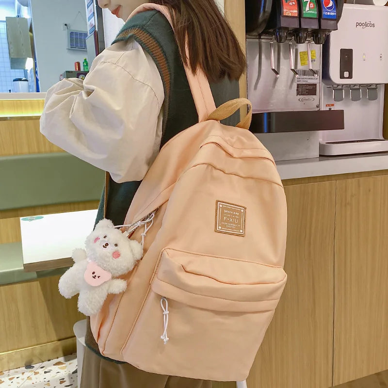 Female Fashion Waterproof Kawaii Backpack Trendy Women Laptop School Bag College Cool Lady Student Backpack Cute Girl Travel Bag