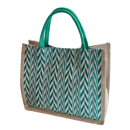 Female Flax Shoulder Bag Large Capacity Handbag Womens Top Handle Handbag Ladies Tote Bag Fashion Woven Shopping Bag