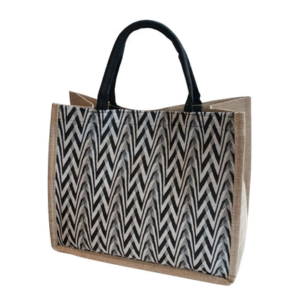 Female Flax Shoulder Bag Large Capacity Handbag Womens Top Handle Handbag Ladies Tote Bag Fashion Woven Shopping Bag