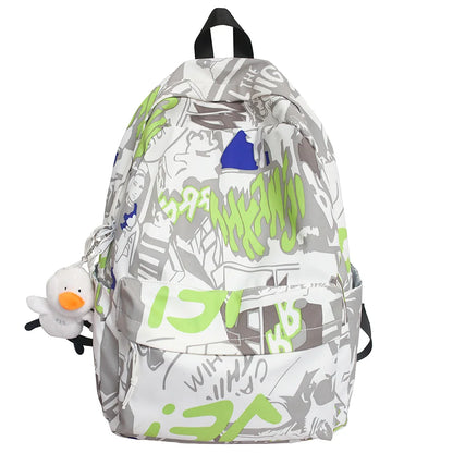 Female Graffiti Print Men Bags Harajuku Girl Male School Backpacks Ladies Fashion Waterproof Backpack Women Book Boy Bag Student
