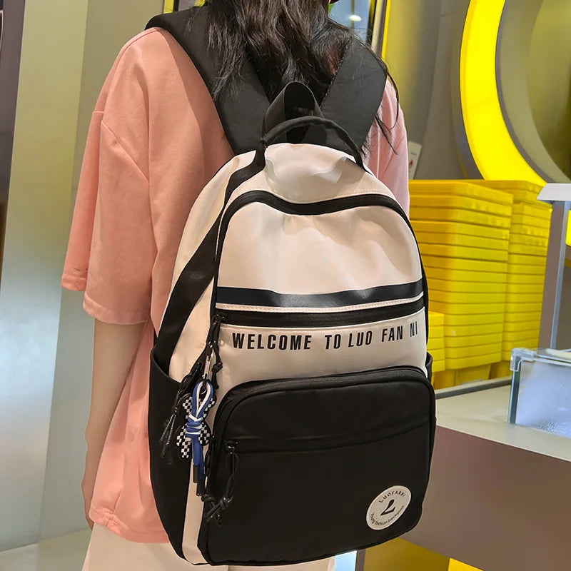 Female Green Student Bag Girl Travel Book Laptop Backpack Trendy Women Leisure School Bags Ladies Nylon College Backpack Fashion