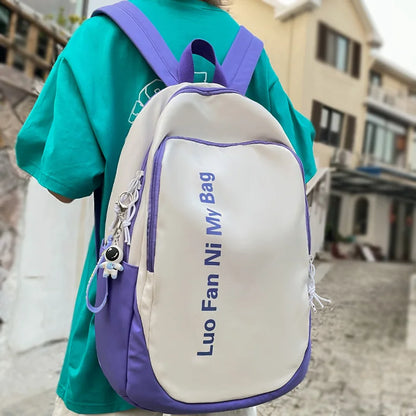 Female High Capacity Laptop College Backpack Fashion Lady Book Bag Cool Women Cute Student Backpack Trendy Girl Nylon School Bag