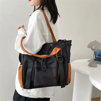 Female Leisure Nylon Crossbody Bag Women Simplicity Large Capacity Shoulder Bag Fashion Multi Storey Handbag Shopping Travel Bag
