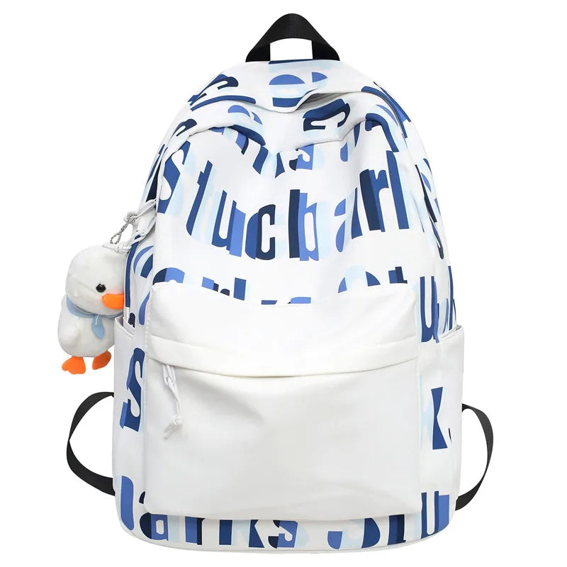Female Letter Print Laptop Packet Boy Girl Travel College Backpack Men Women Leisure SchoolBag Male Lady Book Bag Fashion Unisex