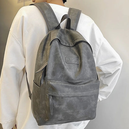 Female Male Leather Luxury Backpack New Girl Boy PU Cute Student Bag Trendy Women Backpack Ladies Men Kawaii Travel College Bags