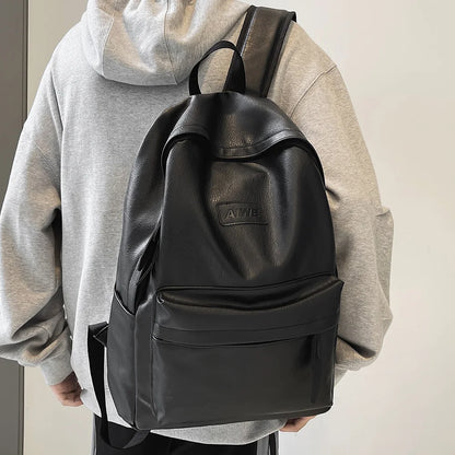 Female Male Leather Luxury Backpack New Girl Boy PU Cute Student Bag Trendy Women Backpack Ladies Men Kawaii Travel College Bags