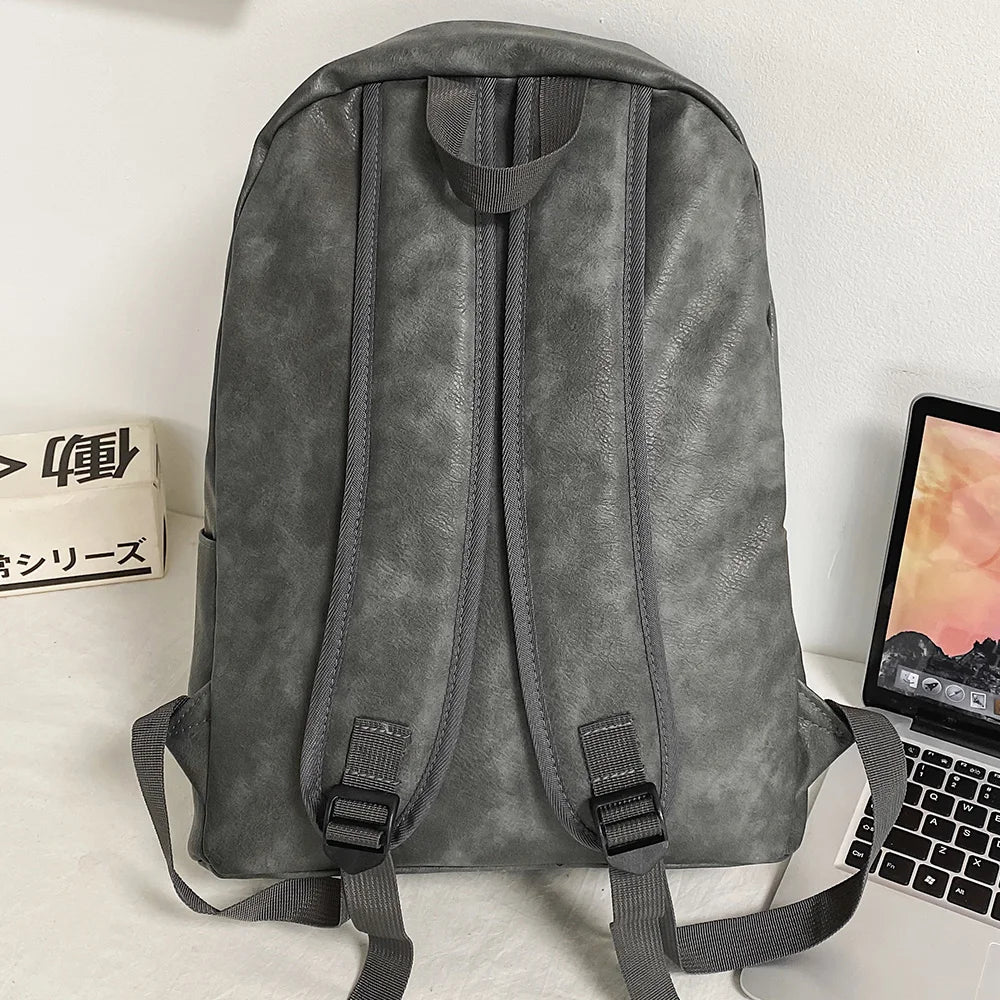 Female Male Leather Luxury Backpack New Girl Boy PU Cute Student Bag Trendy Women Backpack Ladies Men Kawaii Travel College Bags