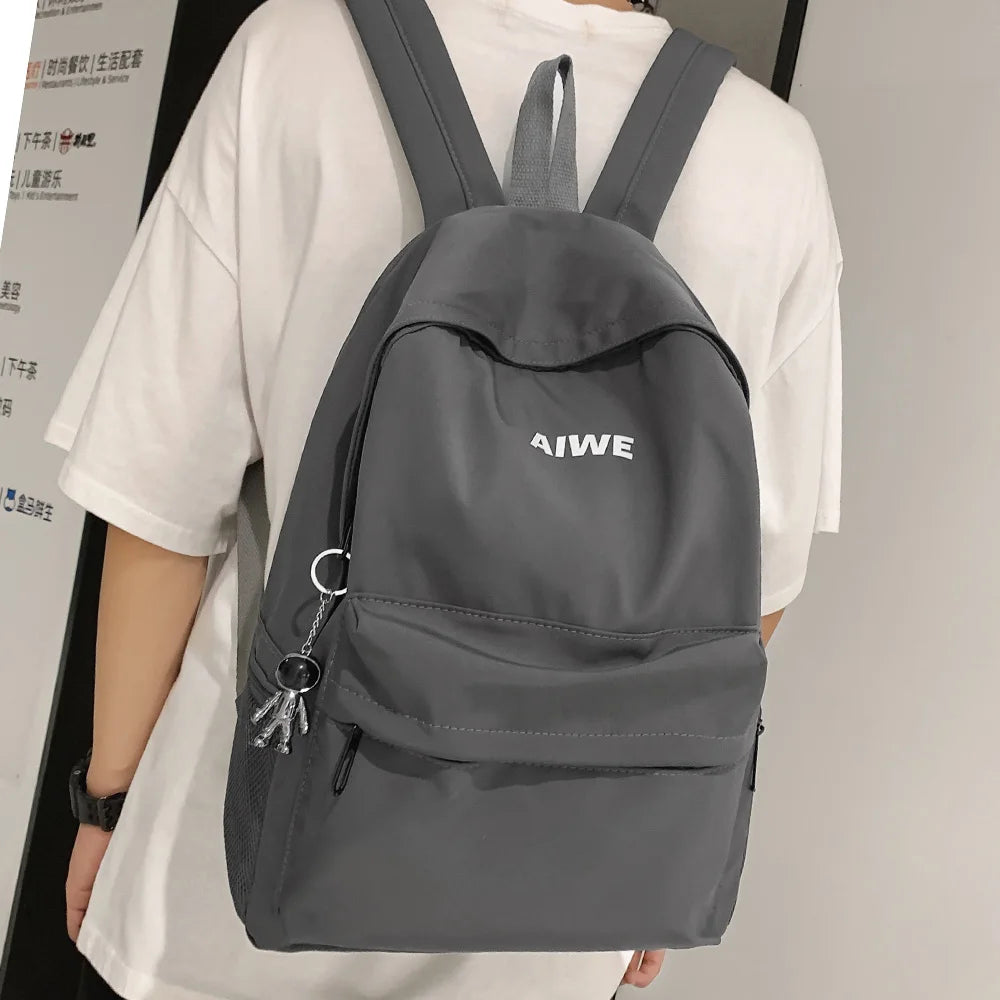 Female Male Trendy Cool Travel Girl Boy Solid Color Book Backpack Men Women School Backpack Ladies Student Bag Cute Harajuku Bag