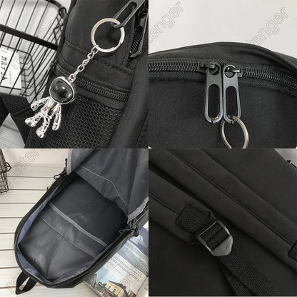 Female Male Trendy Cool Travel Girl Boy Solid Color Book Backpack Men Women School Backpack Ladies Student Bag Cute Harajuku Bag